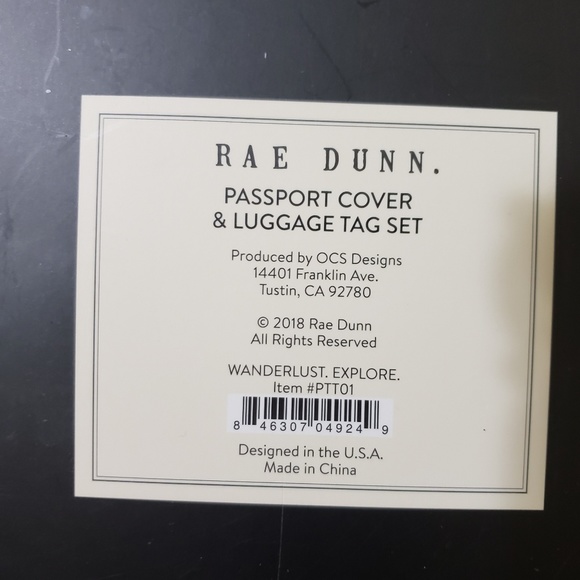 SALE! RAE DUNN PASSPORT COVER AND LUGGAGE TAG SET - Picture 2 of 2
